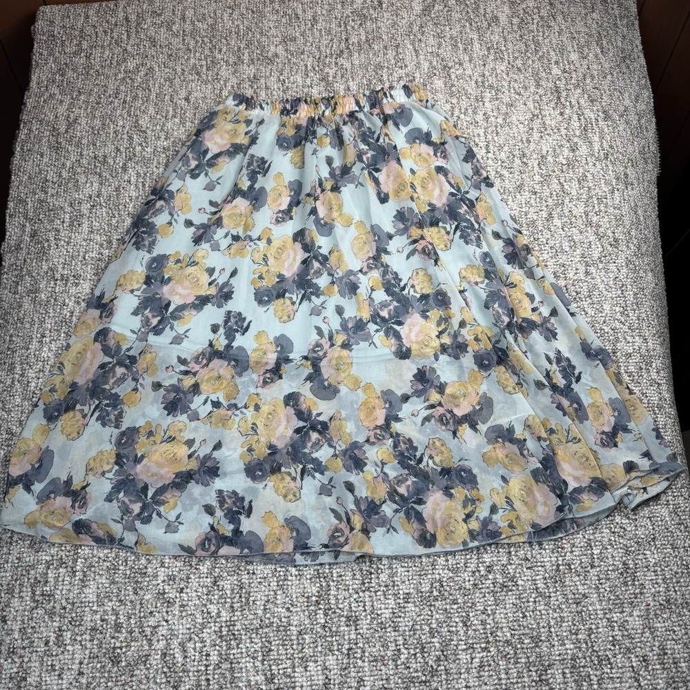 Disney Cinderella Skirt Womens Medium Floral Midi Chiffon Cottagecore Romantic